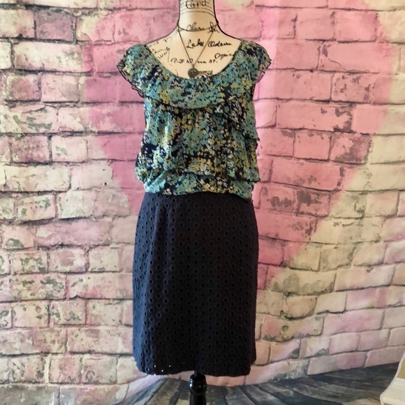 J. Crew Skirts J Crew Navy Eyelet Skirt Euc Poshmark